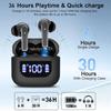 Wireless Earphone 40dB Noise Cancelling Bluetooth 5.3 Headphone with LED Display HD Call Earbuds for Business Office Travel Game