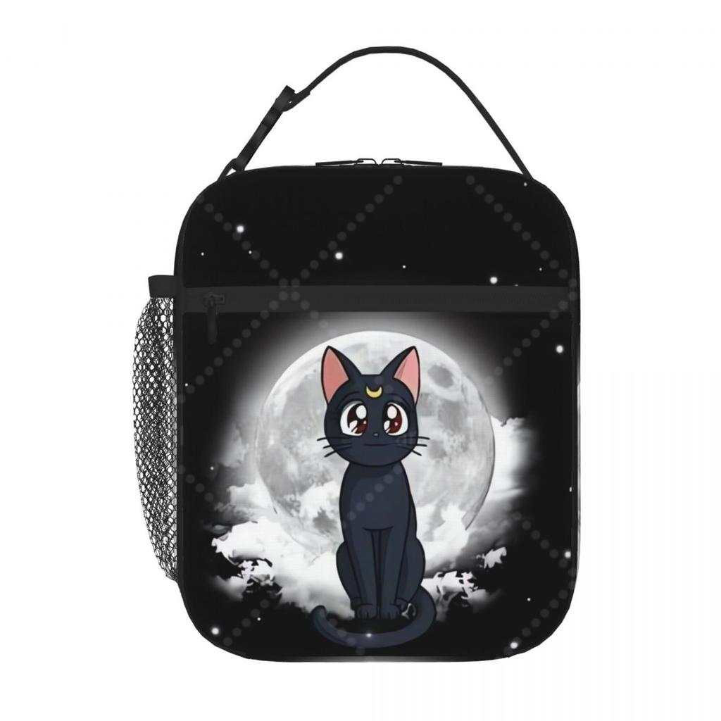 Cute Cat Lunch Bag Reusable Portable Cooler Thermal Lunch Box Oxford Bento Tote Bag for Work Travel Picnic