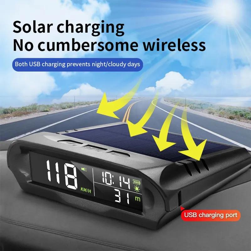 ELING Multi-function Display GPS Speedometer with Fatigue Driving Reminder Overspeed Alarm Time Altitude Solar Charging Boat RV