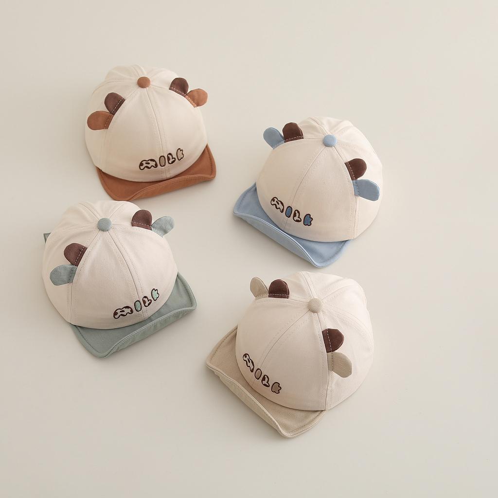 Newborn Baby Cow Print Cute Baseball Cap 48-50cm 6-24M for Infant Boys Girls Soft Cotton Adjustable Sun Hat Breathable Outdoor
