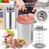 Schinkenmacher Edelstahl Fleischpresse Kocher Wurstpresse Form mit Thermometer für Schwein Geflügel Kochen Küchenzubehör