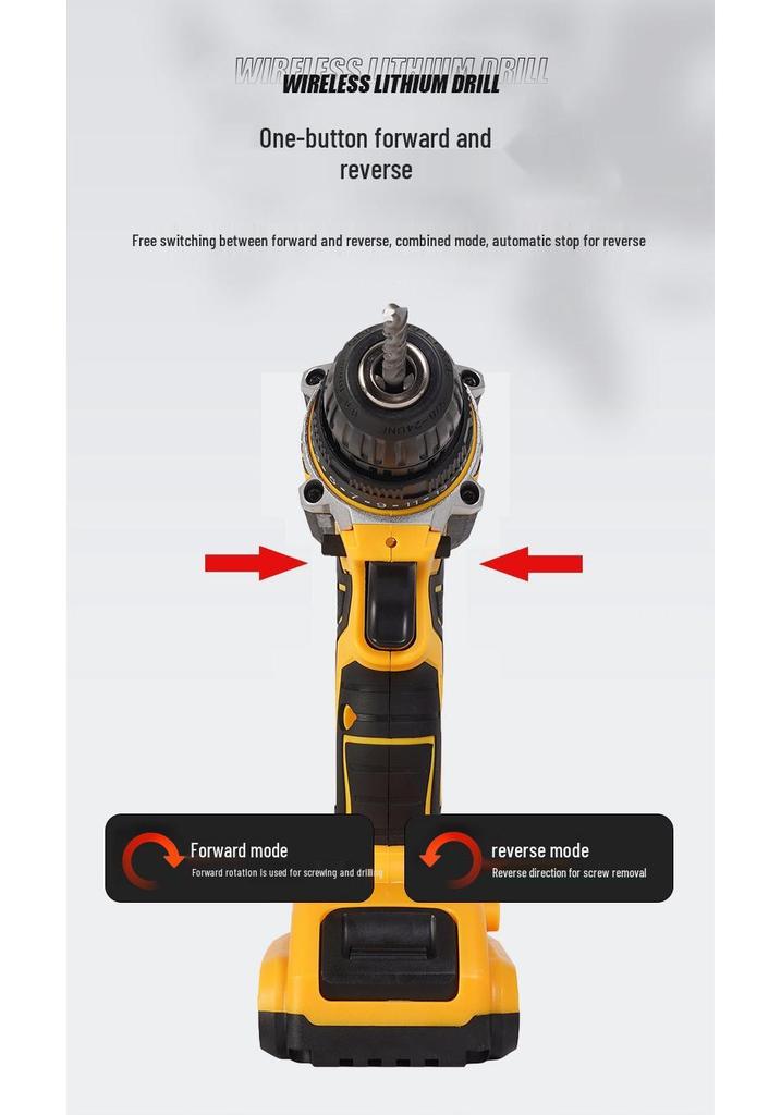 Multifunctional Rechargeable Hand Drill with Lithium Battery: High Torque, Impact Drill, Electric Screwdriver for Home Use