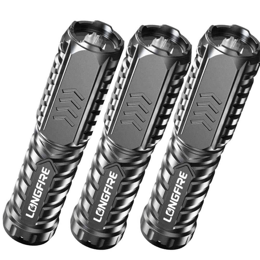 Mini Portable Flashlight USB Rechargeable Small Household Torch Outdoor Camping Hiking Emergency Lighting Light