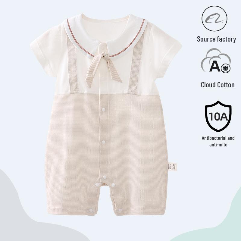 Antibacterial Summer Short-Sleeve Newborn Cotton Bodysuit