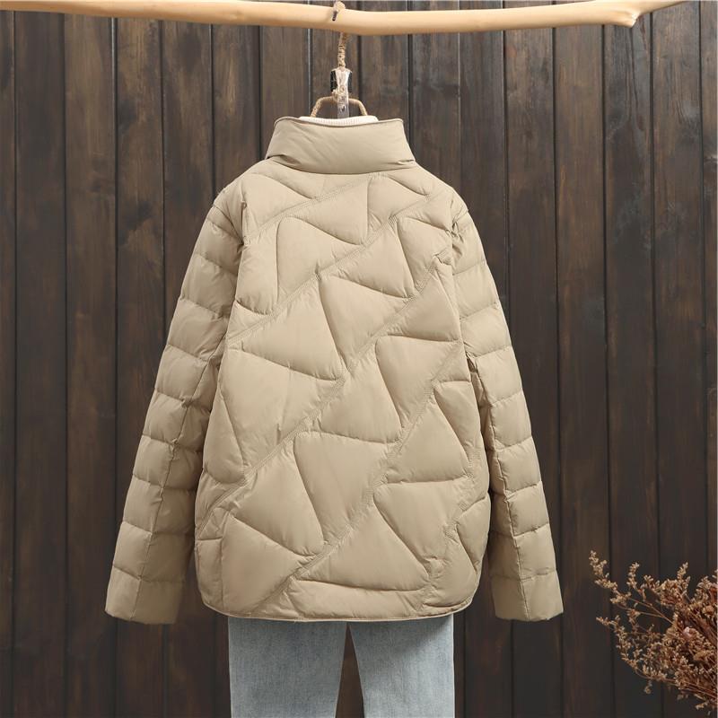 2025 Autumn and Winter New Stand-up Collar White Duck Down Light Down Jacket Women's Casual Fashion Thin Short Coat Tide