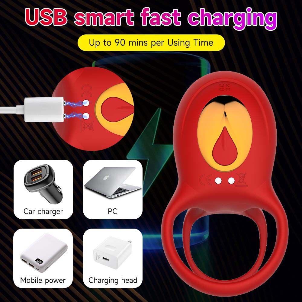 APP Wireless Remote 3 IN 1 Rose Vibrating Cock Ring Delay Ejaculation Clit Stimulator G Spot Silicone Adult Sex Toy for Couples