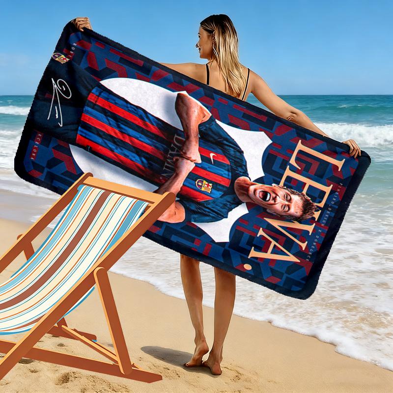 Robert Lewandowski Fc Bayern Munich Beach Towel Portable For Travel Outdoor Camping Seaside Outdoor Pool Towel Quickdrying Swim Towel