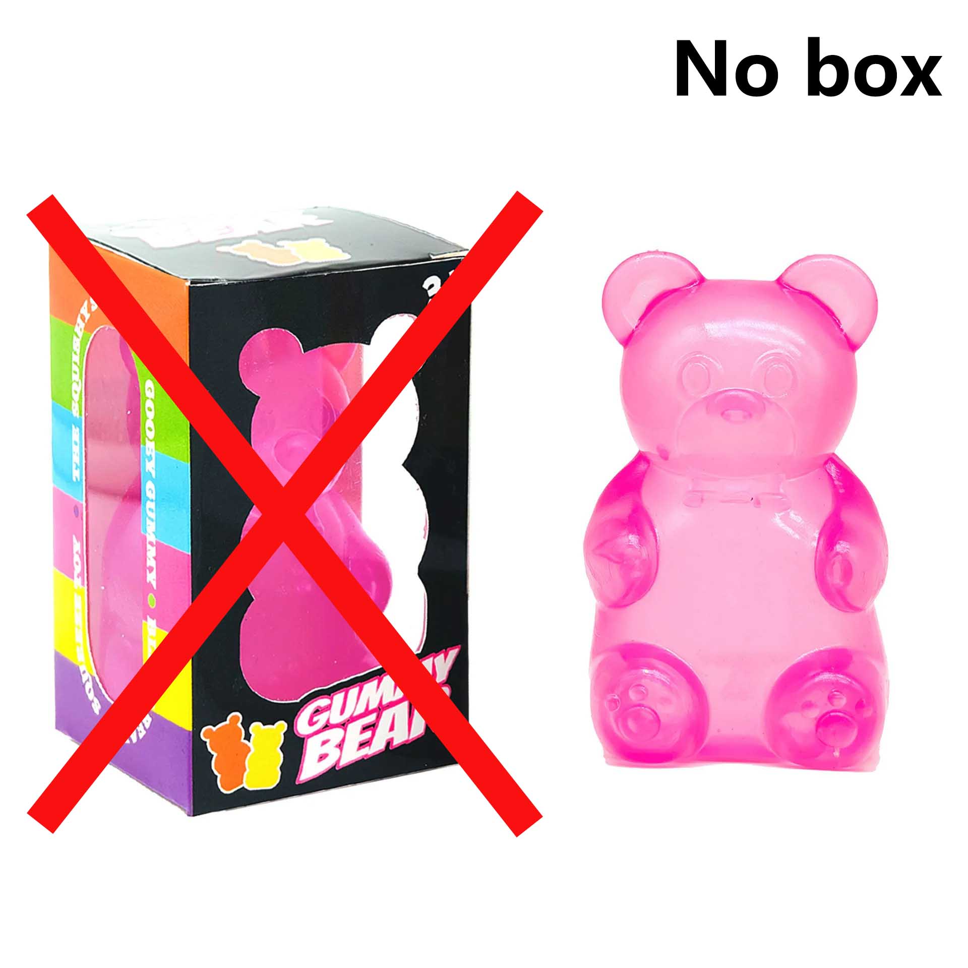 

No box 8cm Cute Gummy Bear Sensory Squeeze Toy with Jelly-like Filling Slow Rebound Stress Relief Toy To Alleviate Anxiety