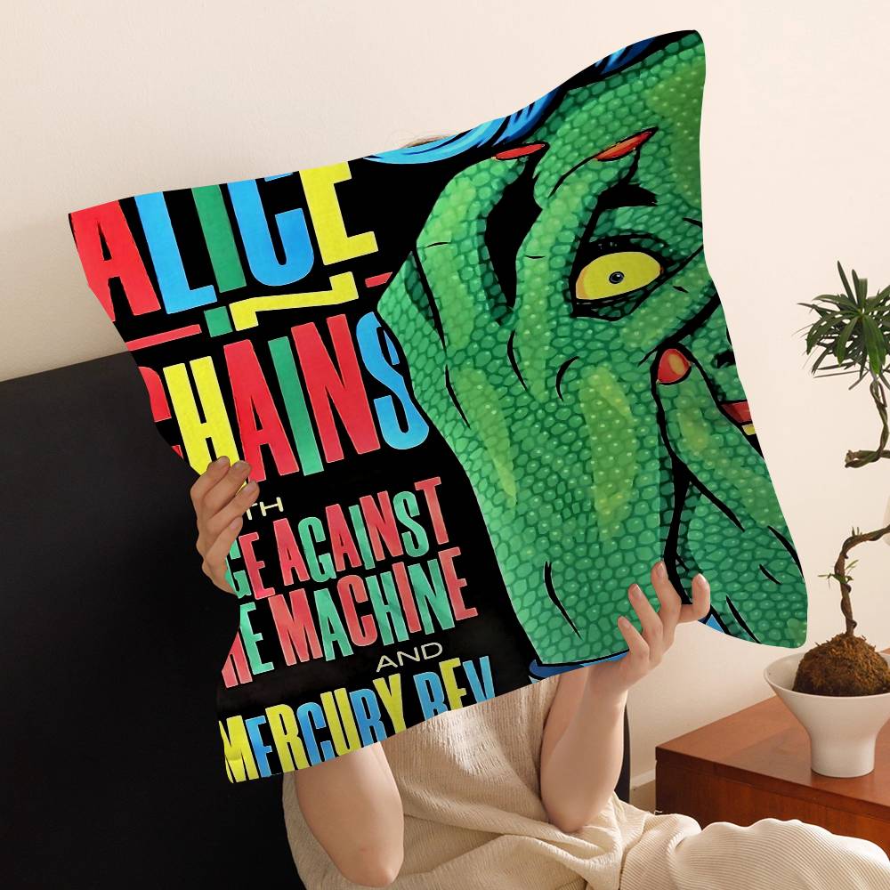 Band A-Alice I-In C-Chains Pillow Anime Pillow Sofa Bed Head Pillow Cover Cushion Cover 45x45 Cm Fashion