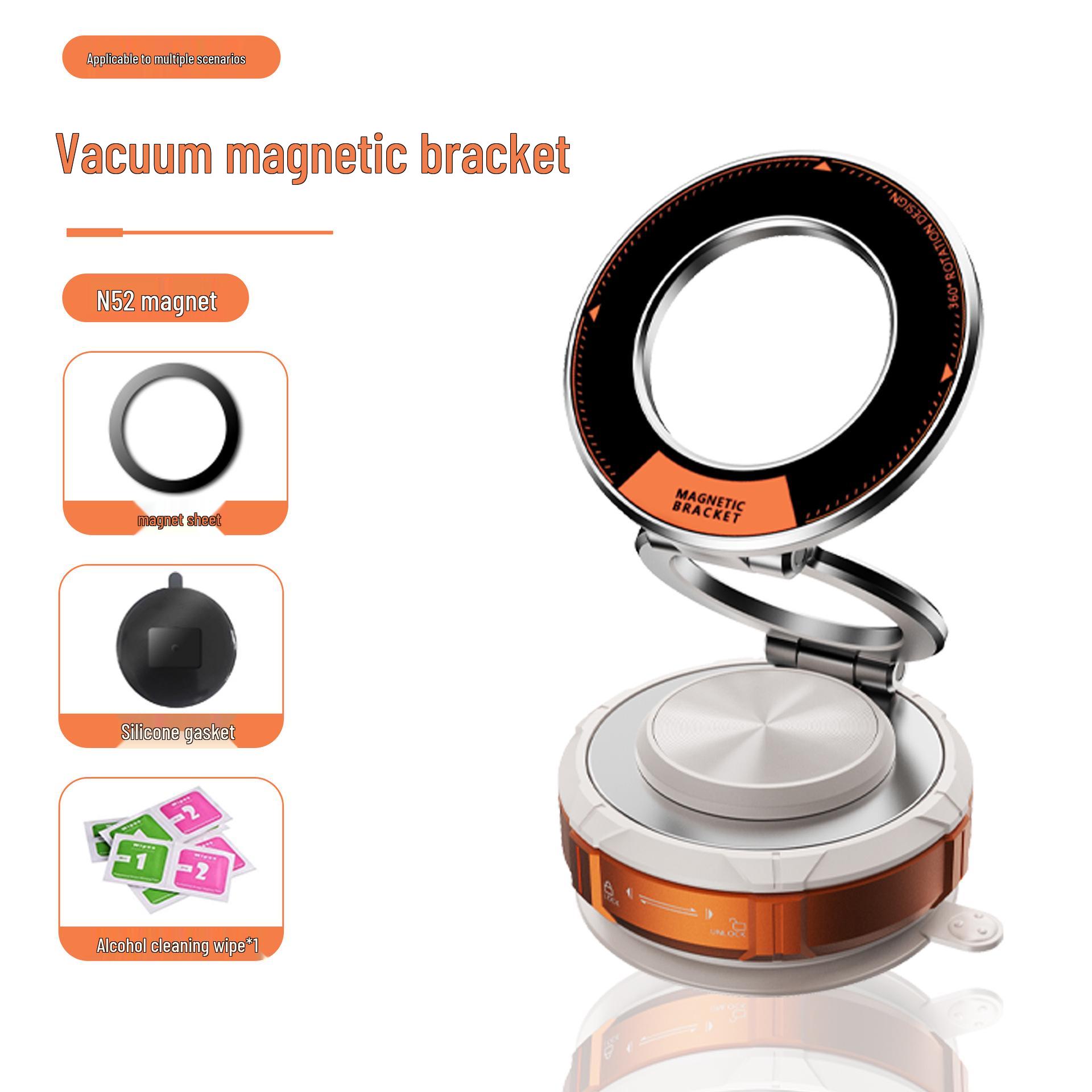 

Folding Magnetic Alloy Phone Holder with Vacuum Suction for Car Console or Glass