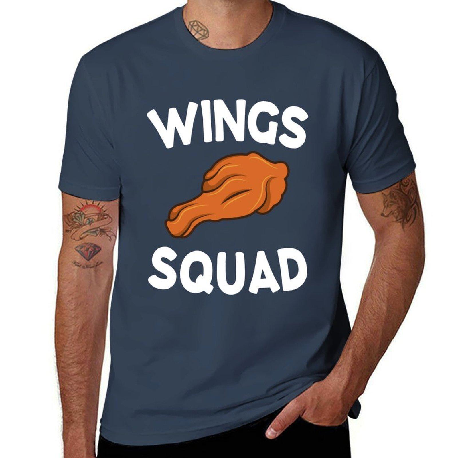 Chicken Wings Squad TShirt Big Size Crew Neck TShirt S