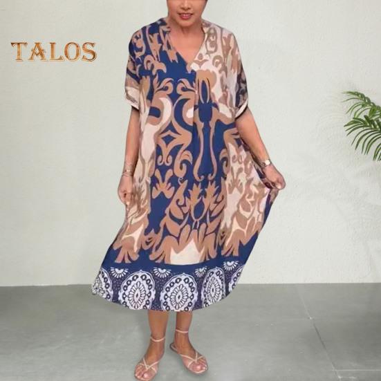 

Женское летнее платье трапециевидной формы с v-образным вырезом, свободное платье с цветными блоками, винтажное платье с короткими рукавами и боковыми карманами, длинное платье до середины икры S