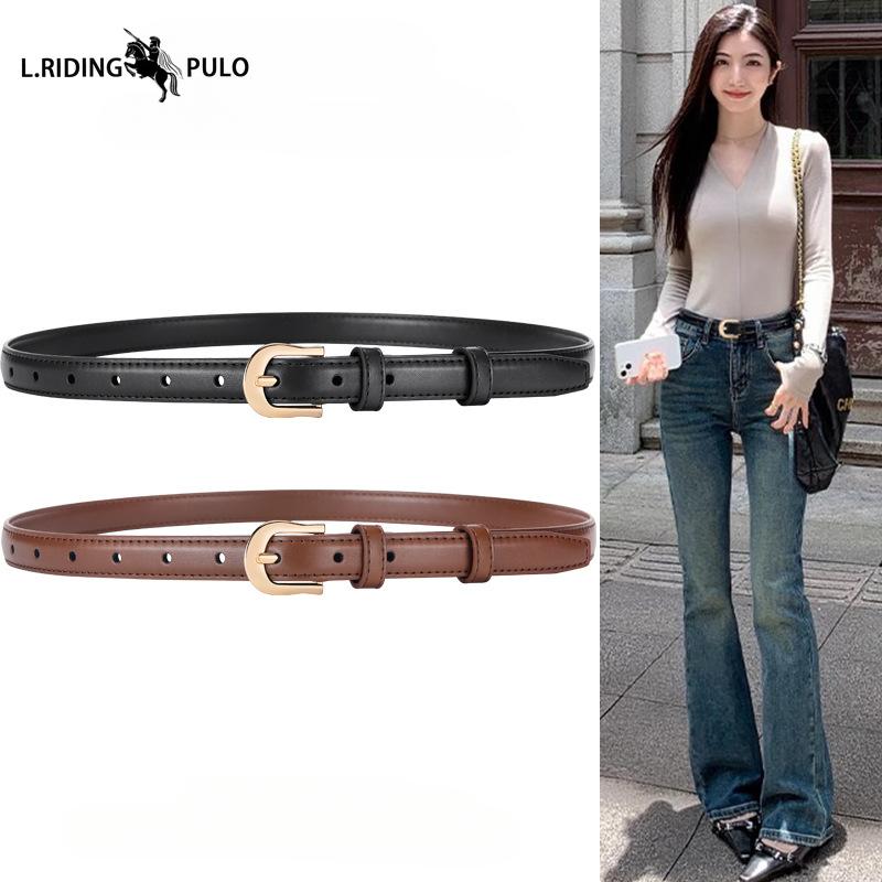 Belt Women's Pin Buckle Fashion Decoration Versatile Thin Belt Niche Waist with Skirt Casual Pants Belt Women's