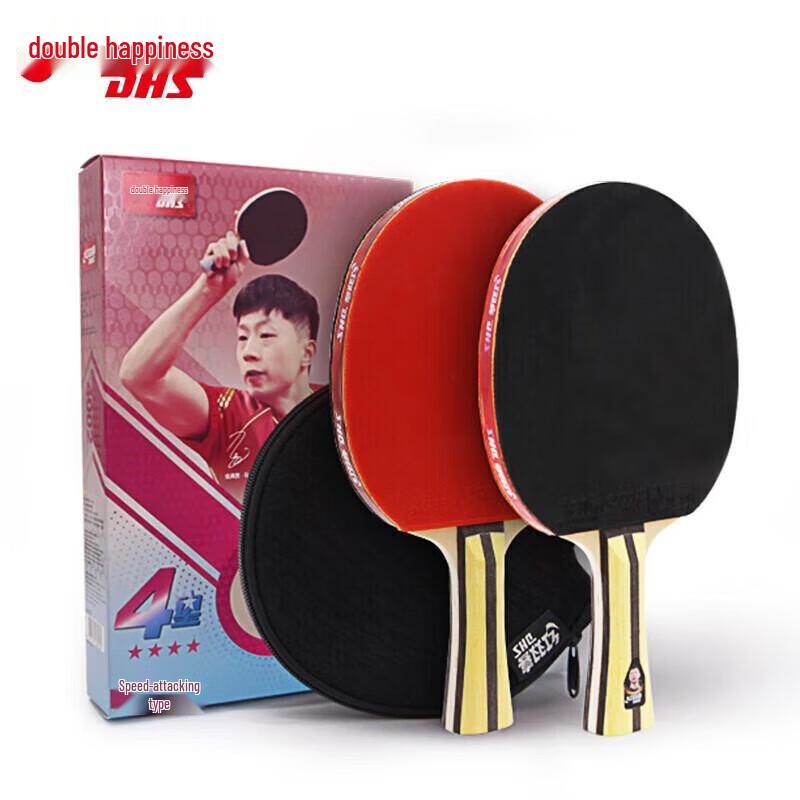 DHS 4-Star Hurricane 3 Shakehand Table Tennis Racket Set with Bag