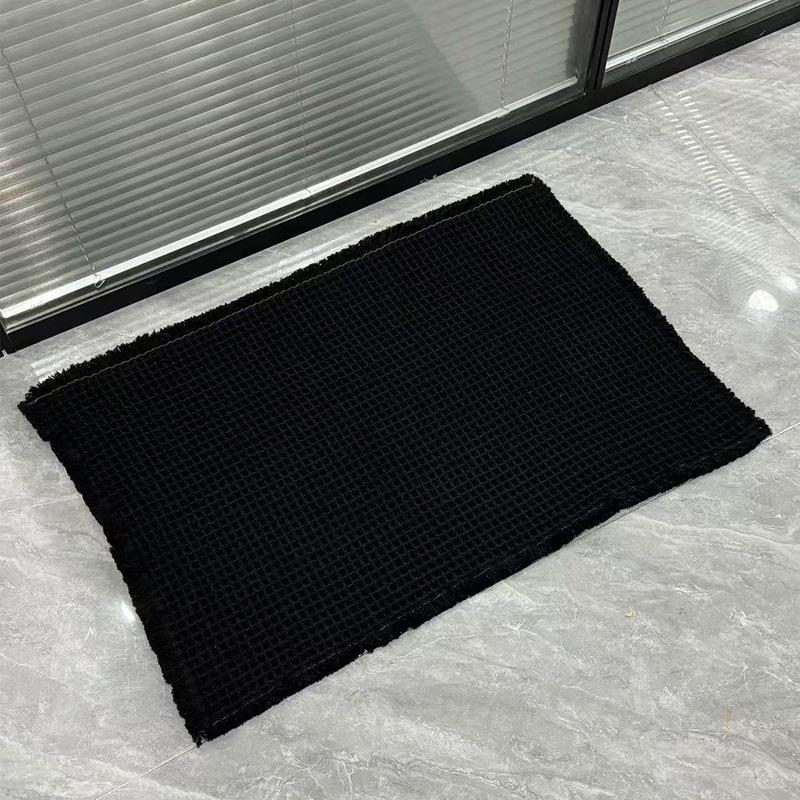

Linen Woven Doormat and Bath Mat with Waffle Design Quick Drying Super Absorbent with Jute Backing for Nordic Home Style 43 61CM чорний
