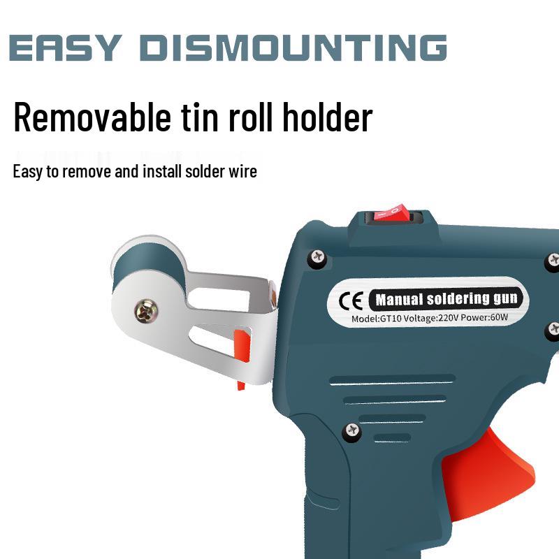 60W Internal Heating Semi-Automatic Soldering Iron with Manual Feed, US Standard