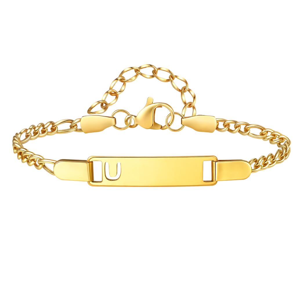 Free Engraving Name Hollow Initial A-Z Letter Bracelet for Women, Stainless Steel Bracelet, Personalized Fashion Jewelry Gift