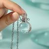 Perfume Vial Pendant Necklace Transparent Aroma Essential Oil Diffuser Pendant Refillable Spherical Perfume Bottle Necklace for Women Unique Jewelry