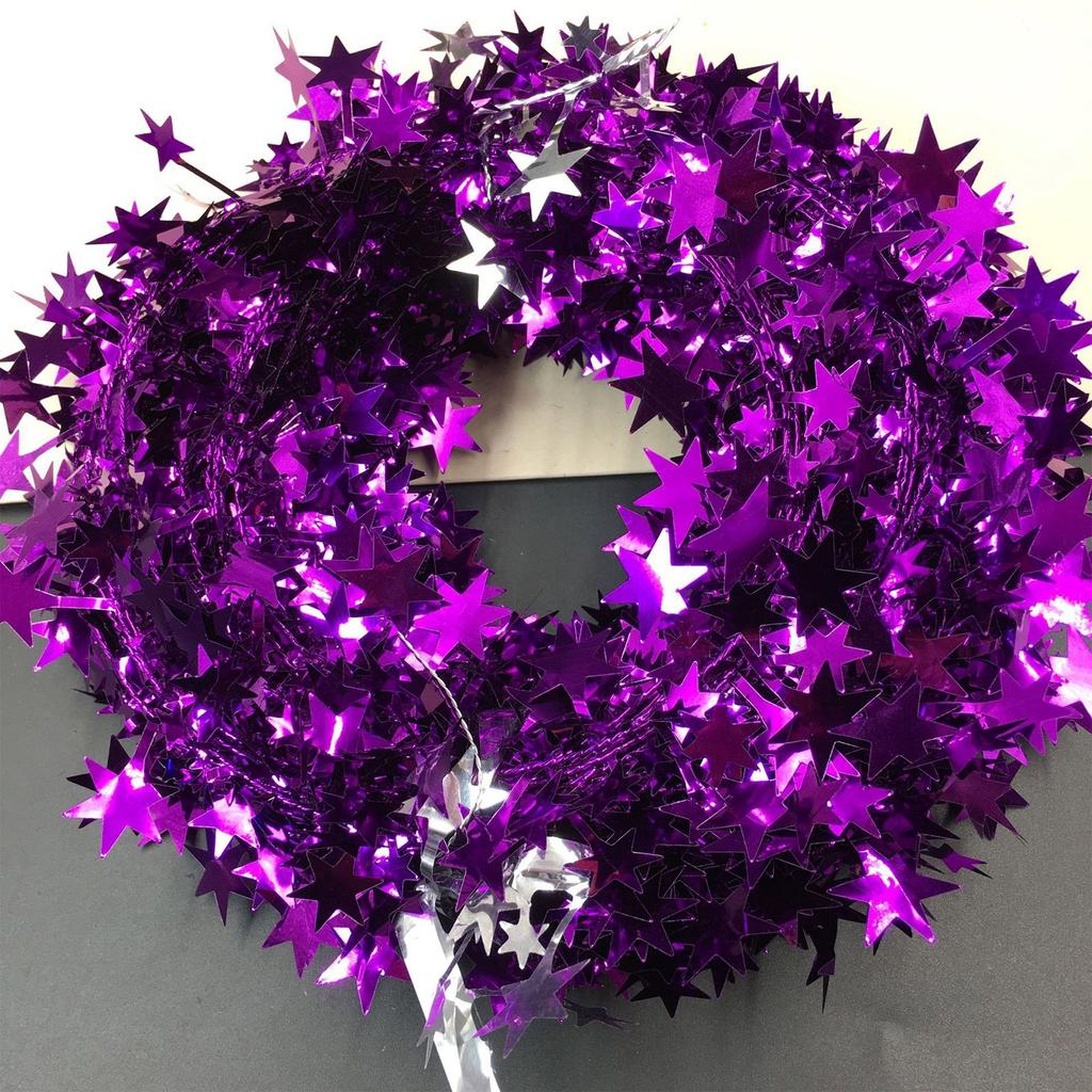 Ouro prata estrelas fio guirlanda ouropel-estrela rattan decoração de árvore de natal para parte de natal