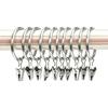 Pack of 10 Multipurpose Metal Curtain Rings with Clips 25 mm Interior Diameter for Curtain Rod, Drapery Hangers Easy Installation for Home Decors