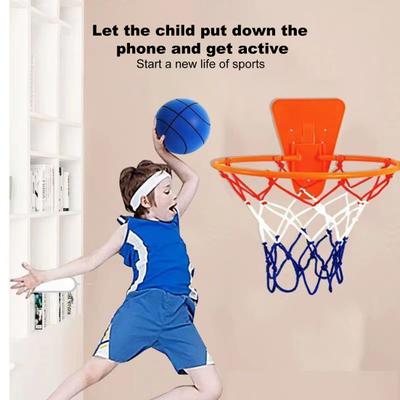 Leiser Kinder-Basketballkorb, verstellbarer und stanzfreier Wand-Basketballkorb für leises Basketball-Dribbling-Trainingszieltraining im Innenbereich