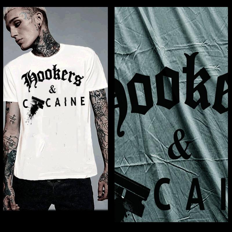 

Hookers and Coka t-shirt afterparty Punk Rock Hip Hop DJ Party Club Wear Tee L