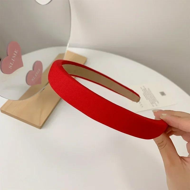 New Korean Colored Solid Sponge Hair Hoop for Women's Retro Knitted Soft Headwear Suitable for Various Styles of Accessories