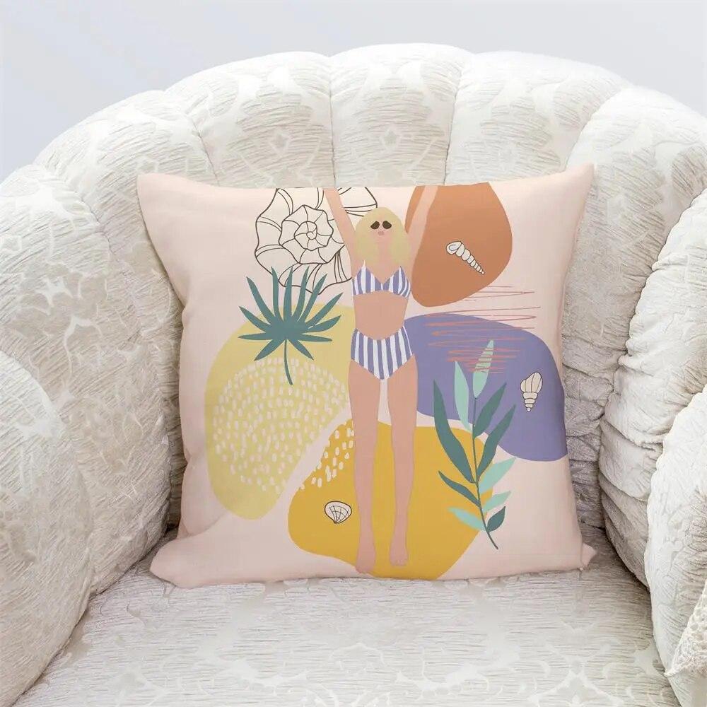 Bedroom Living Room Home Cushion Cover Geometric Abstract Pillowcase Modern Office Decor