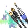 Professional 1/4Inch Male To 2RCA Male Stereo Y Splitter Cable 6.35 To 2RCA Connection Cord Wire 50cm To 10m