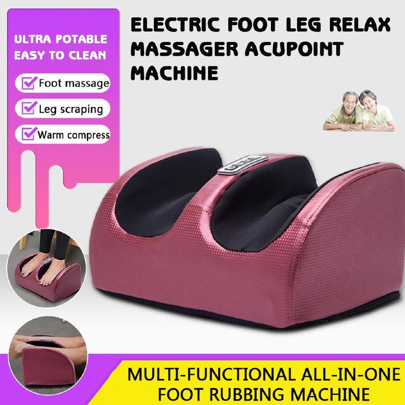 Multi-Functional Electric Foot and Calf Massager with Kneading and Heating Button Control таймера