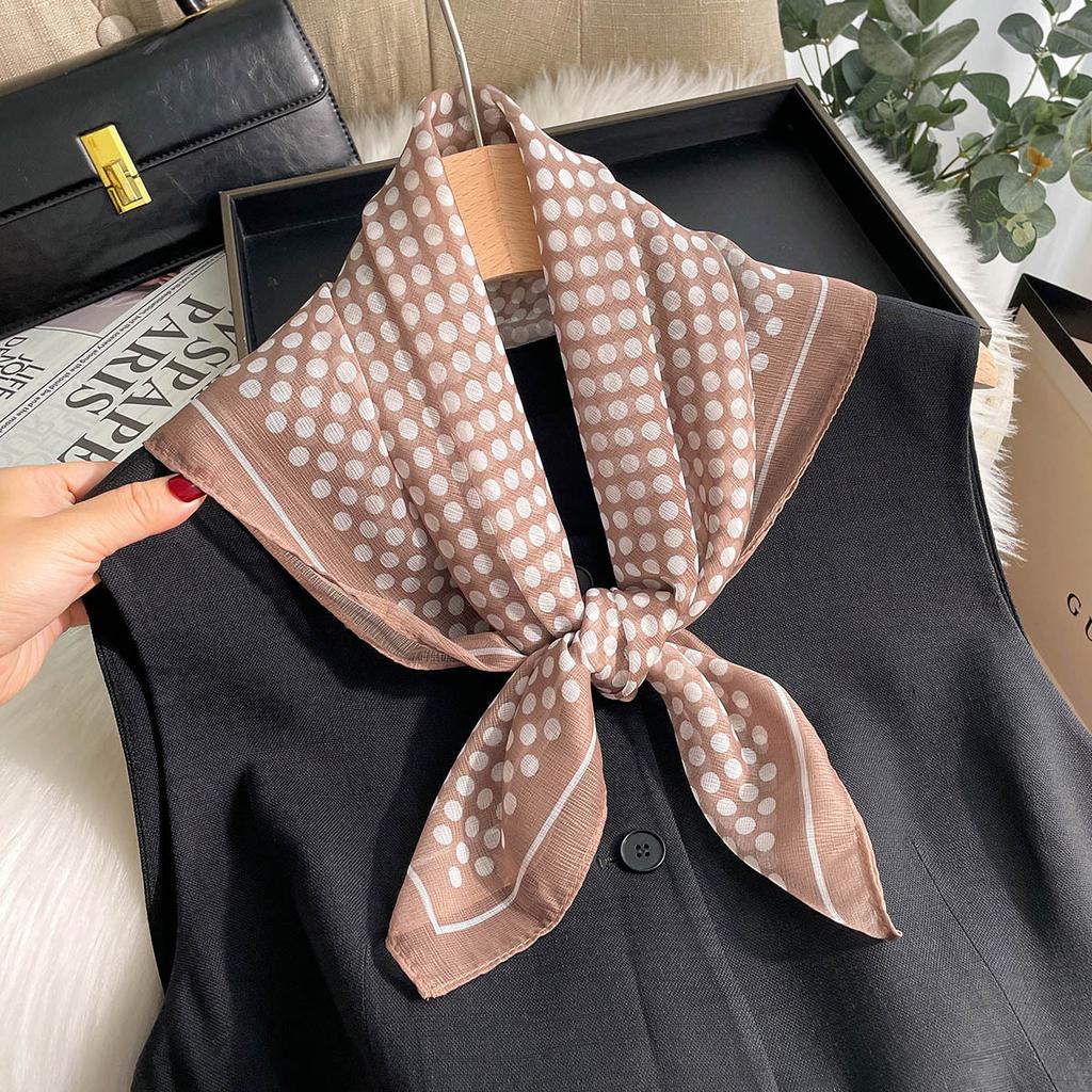 70cm Square Scarf Versatile Neck Scarf For Dress Up Your Look, Spring/Summer Women's Soft Stain Bandannas Hijab Neckerchief
