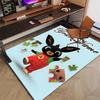Custom Bing Bunny Mat Personalized Name, Polyester Washable Indoor Entryway Rug, Gift for Christmas, Easter, Thanksgiving Day