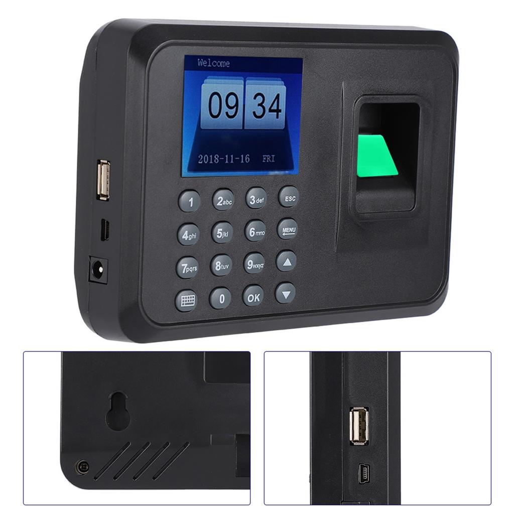 2.4inches TFT LCD Screen Fingerprint Time Clock Attendance Machine Recorder   Plug