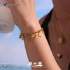 Mili 5A Zirconia Heart & Bow Gold-Plated Stainless Steel Bracelet/Anklet - European & American Fashion Jewelry