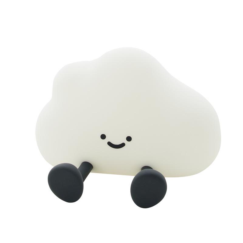 

Rechargeable Cloud Silicone Night Light: Tap-Controlled Bedside Lamp & Gift *