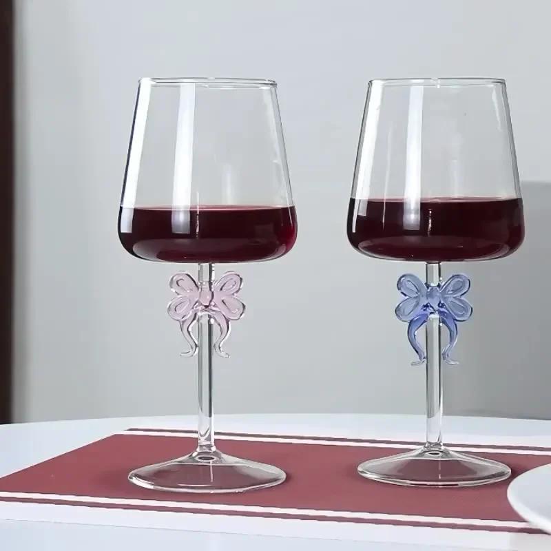 Bow Wine Glass Goble Tred Wine Glass Creative Internet Celebrity Bow Champagne Glass Home Wine