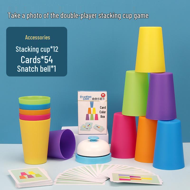 Kindergarten Stacking Cup Toy: Double Interaction Cognitive Puzzle Game for Children
