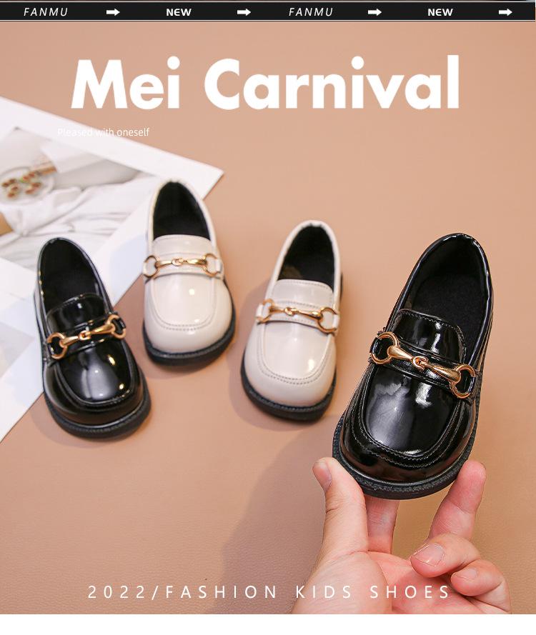 Girls' Trendy Retro Leather Princess Shoes with Soft Non-Slip Soles