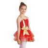 Girls Christmas Dance Dress Double Spaghetti Straps Sleeveless Shiny Sequins Bow Cami Leotard Bodysuit