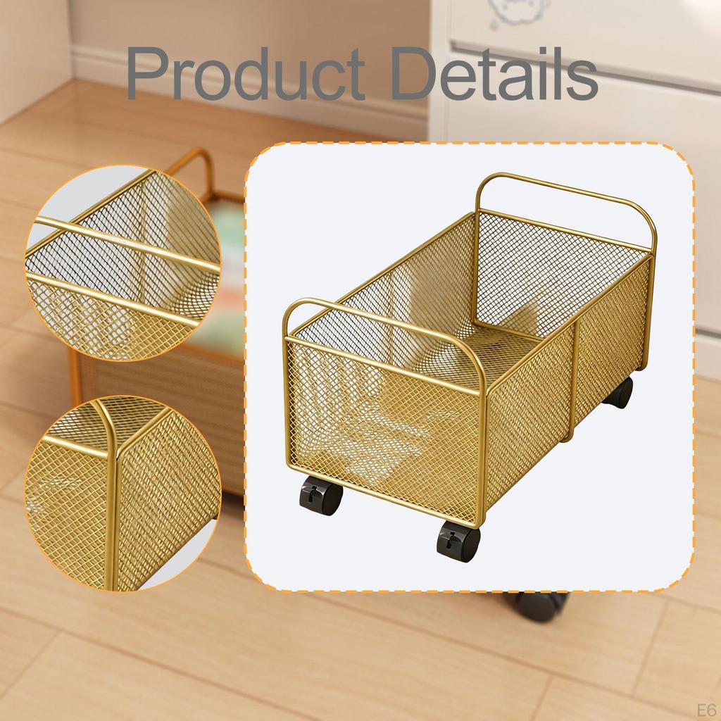 Rolling Book File Cart Organizer Easy To Use Portable Durability Utility Storage Under