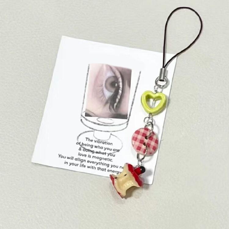 Sweet Fruit Core Keychain Cute Button Keyring for Women Fashion Jewelry