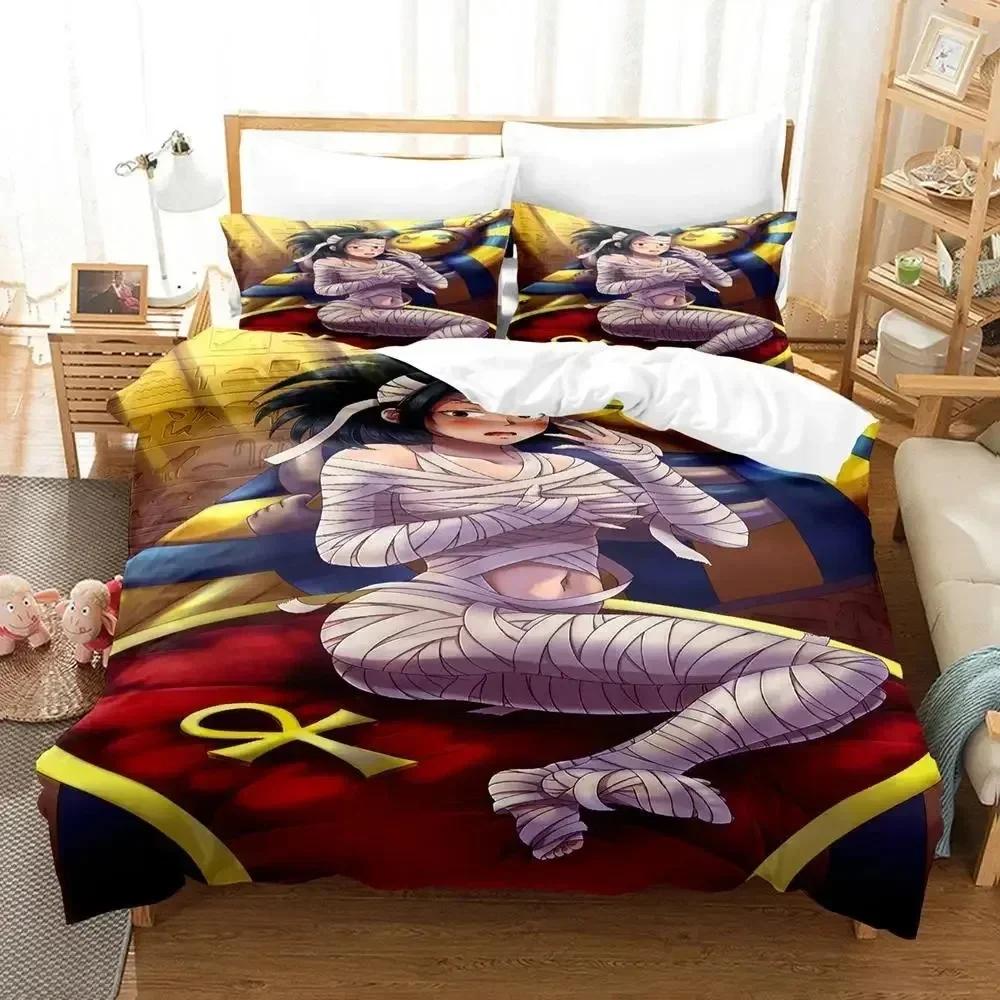 Anime Mummy Girls Bedding Set Single Twin Queen Size Duvet Cover Set Mummy Theme Gift for Teen Adult Anime Bedroom Decor