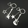 Fashion Star Guitar Keychain Pendant Simple Hanging Decorations Keyring Charm for Purse Bag Backpack Handbag