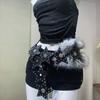Faux Fur Waist Chain Punk Fur Waistband New PU Leather Fur Belt  Hiphop