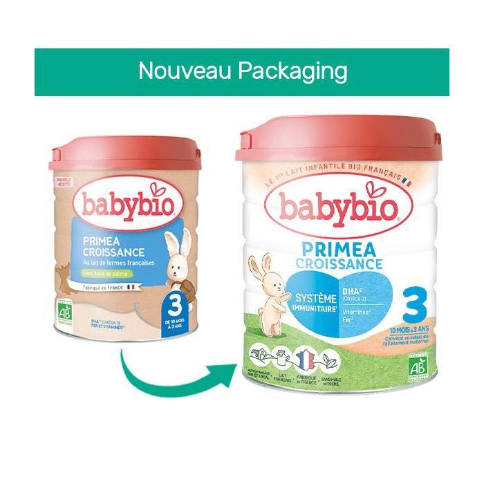 Babybio - Primea 3 - Lait de vache français Bio - 800g - Dès 10 mois