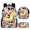 New animation cartoon dragon ball backpack, primary and secondary school schoolbag, satchel, shoulder bag, pencil case three-piece set