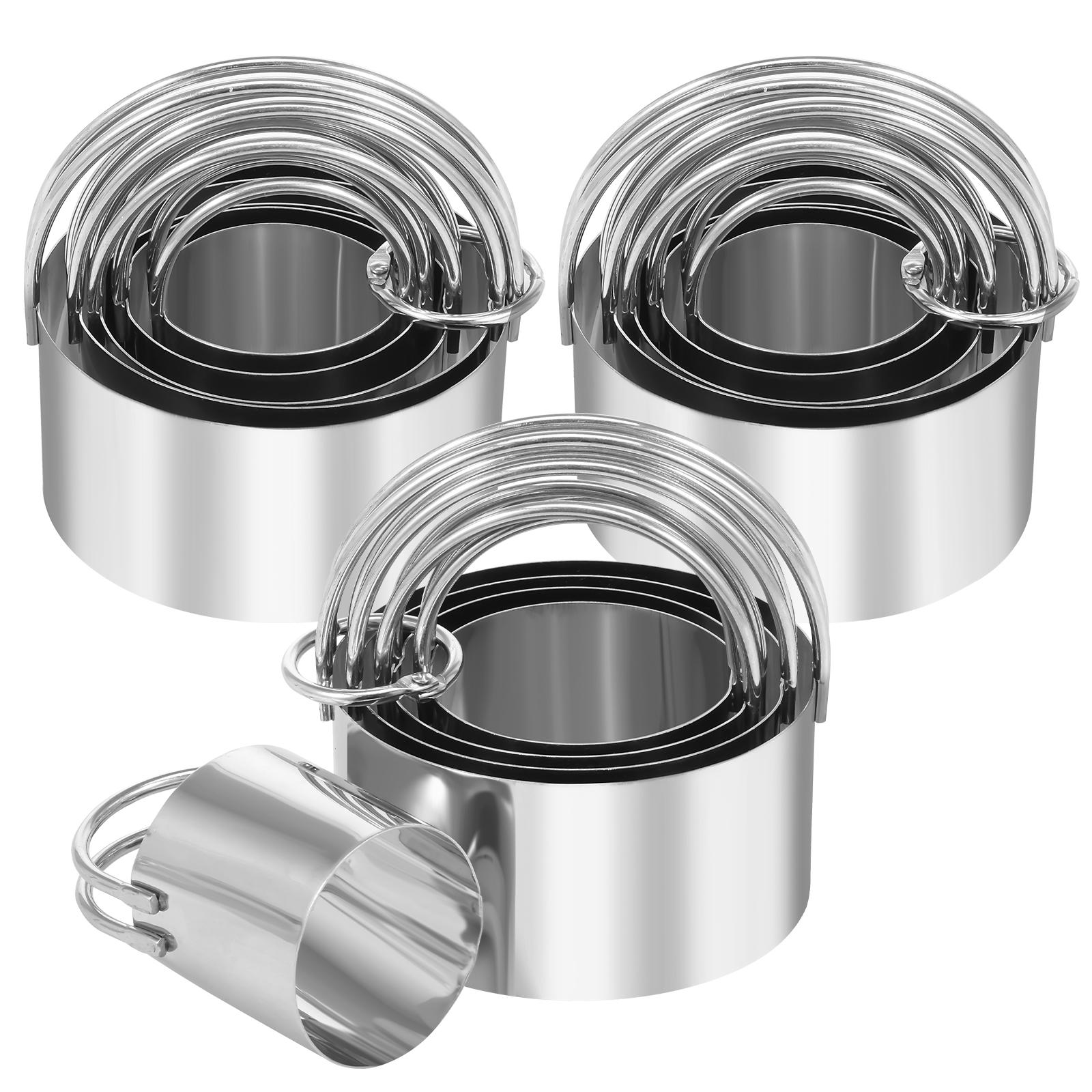 15 Pcs Biscuit Mold Set Square/Round Cookie Cutter Set 430 Stainless Steel Pastry Scone Cutter Baking Dough Tools for Kitchen