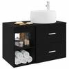 Bathroom Furniture Set 2 Pcs Black Oak Wood Based Material