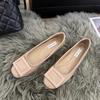 Luxury Women's Flat Shoes Summer Square Buckle Shallow Mouth Round Head Soft Bottom Flat Shoes Fashion Versatile Casual Shoes