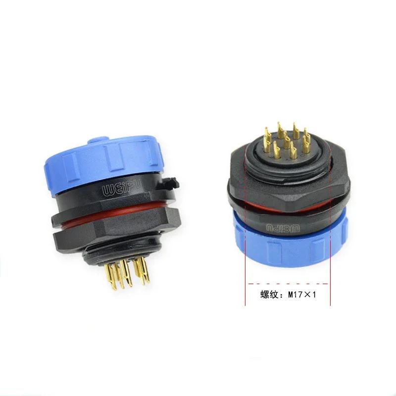 WEIPU SP17 Plastic IP68 Waterproof Automotive Electrical Connector  2 3 4 5 7 9 10Pin 5A 10A AC DC Power Adapter Panel Mount